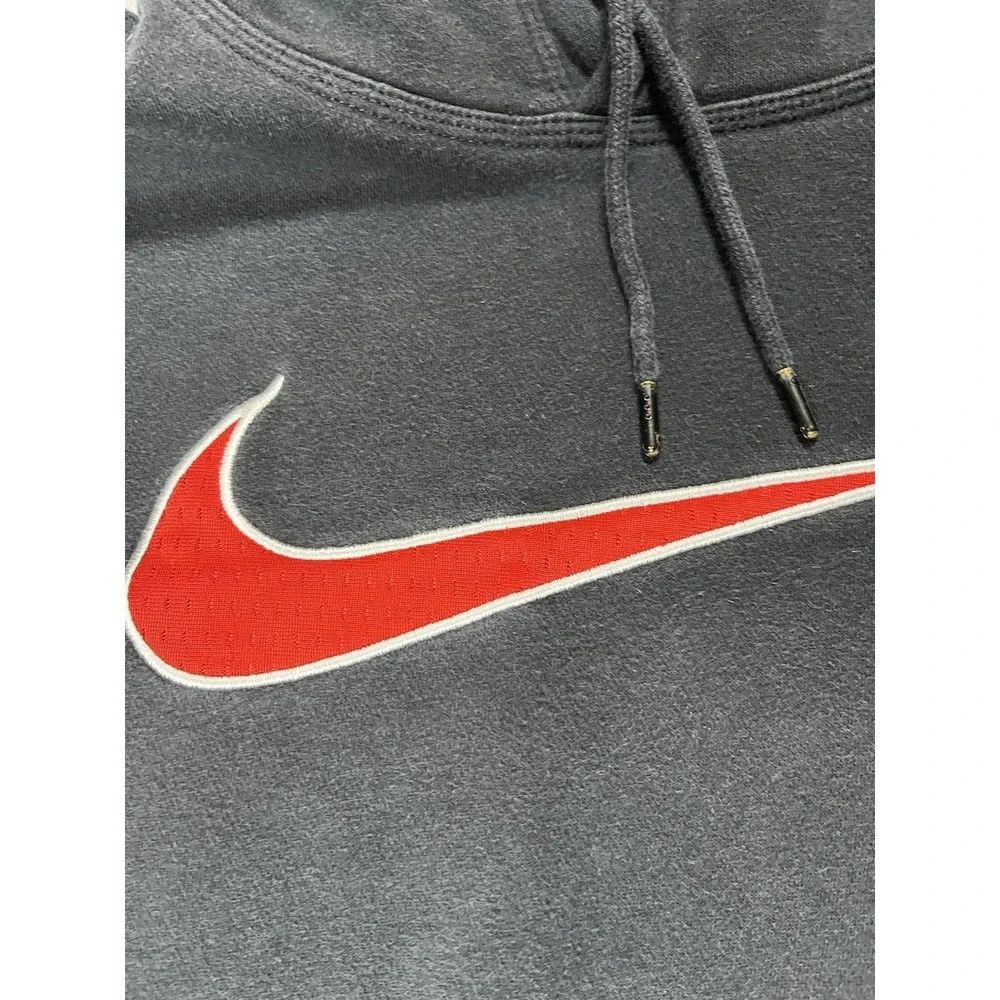 Vintage Y2K Nike Pullover Hoodie Center Swoosh Embroidered‎ Retro Black Large